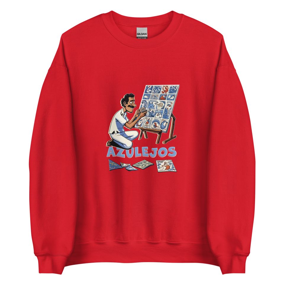 Unisex Crew Neck Sweatshirt Red Front 653cb47f5c586.jpg