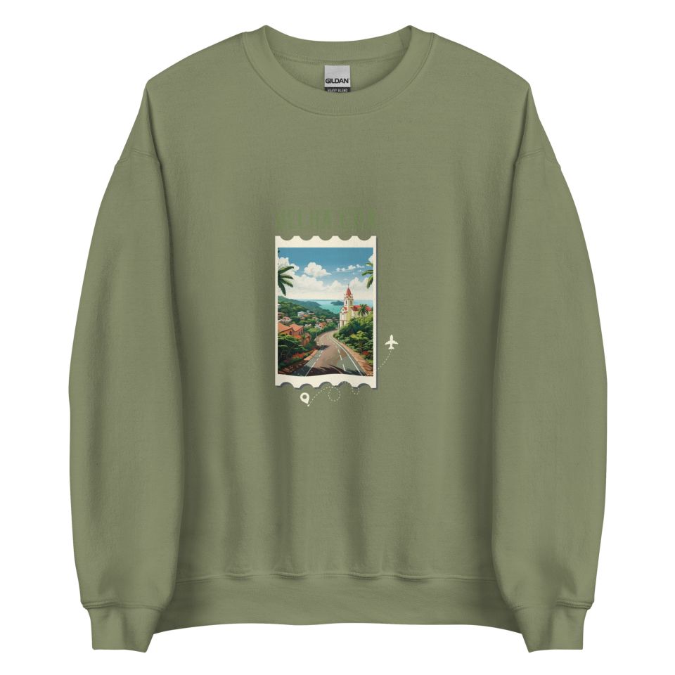 Unisex Crew Neck Sweatshirt Military Green Front 654de3fea01a0.jpg