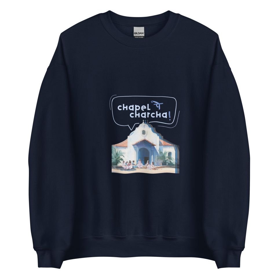 Unisex Crew Neck Sweatshirt Navy Front 653d451661b03.jpg