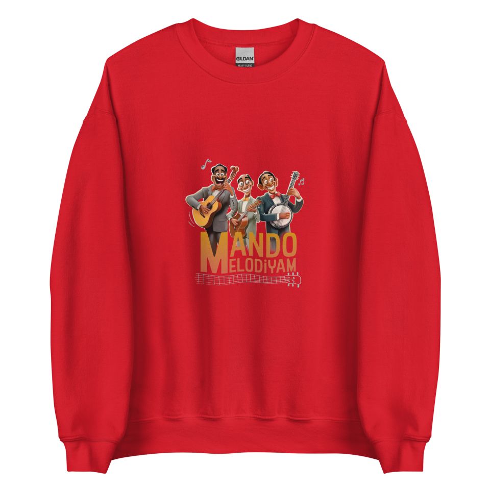 Unisex Crew Neck Sweatshirt Red Front 653e8c77900e7.jpg