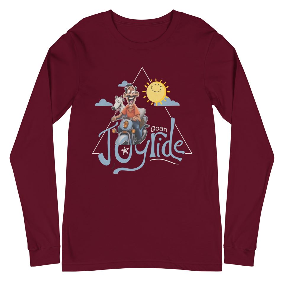 Unisex Long Sleeve Tee Maroon Front 65093050cbfa3.jpg