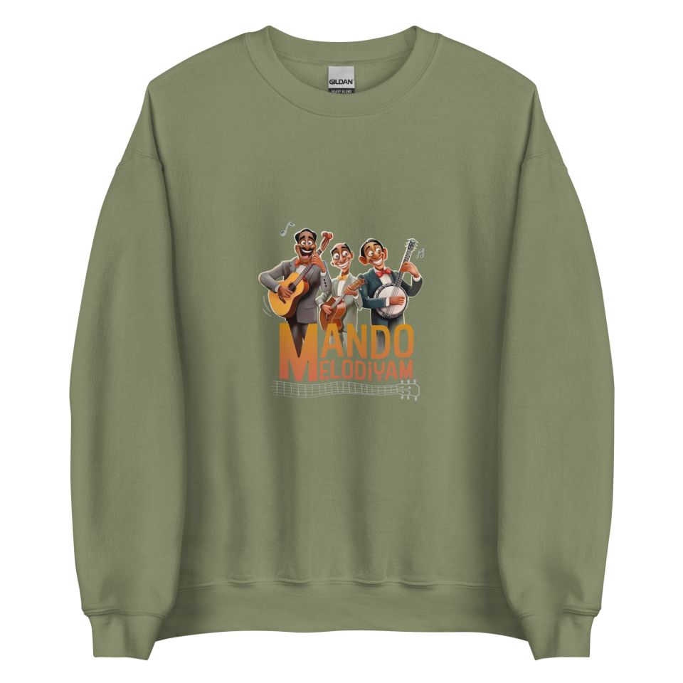 Unisex Crew Neck Sweatshirt Military Green Front 653e8c779291a.jpg