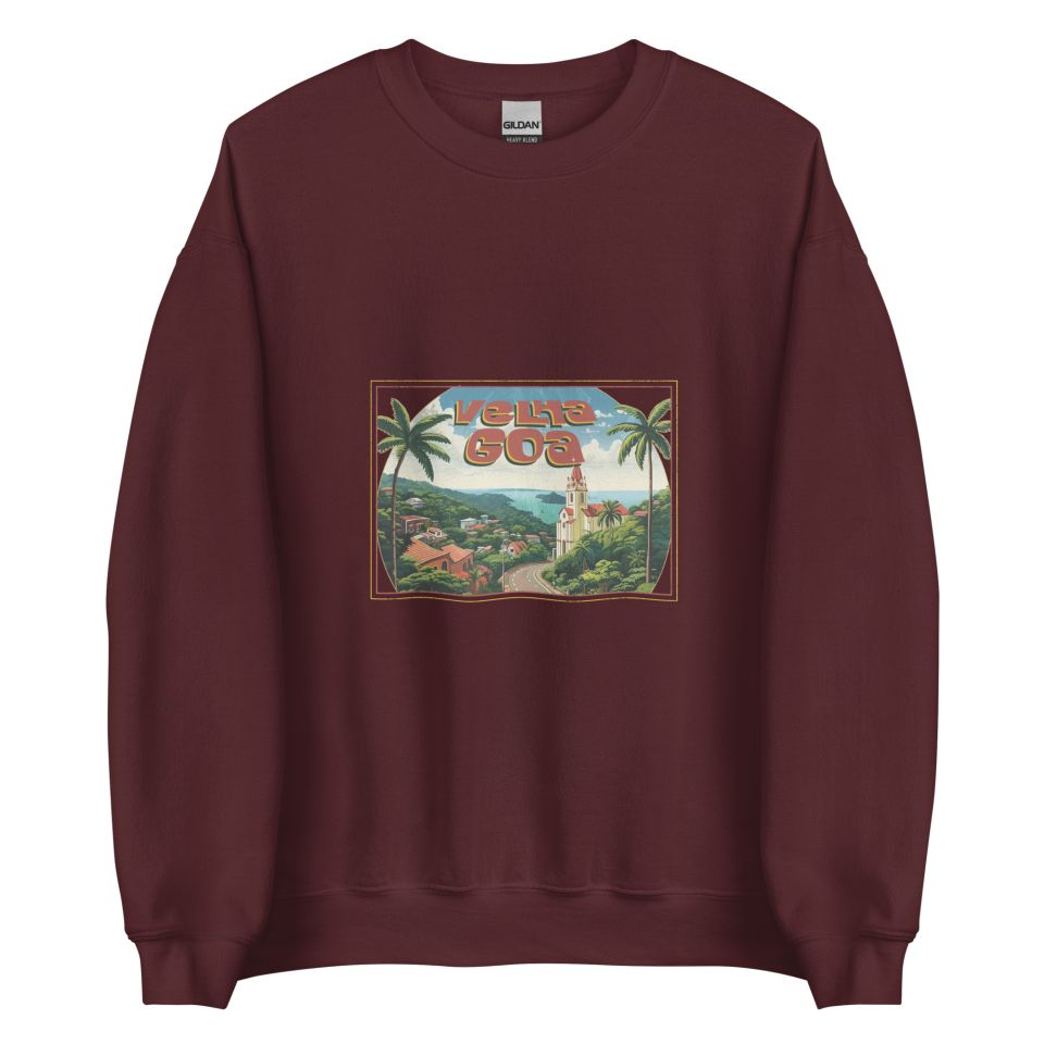 Unisex Crew Neck Sweatshirt Maroon Front 653d45bc089de.jpg