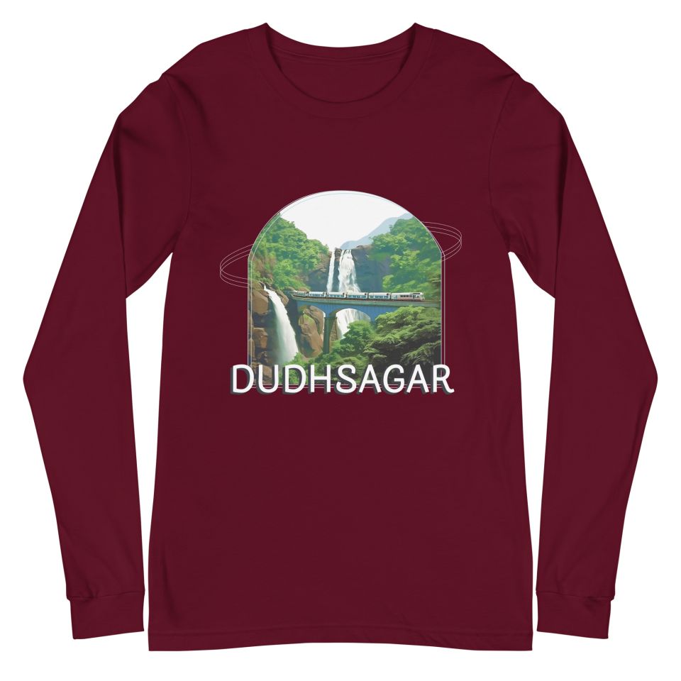 Unisex Long Sleeve Tee Maroon Front 6503f04be7c90.jpg