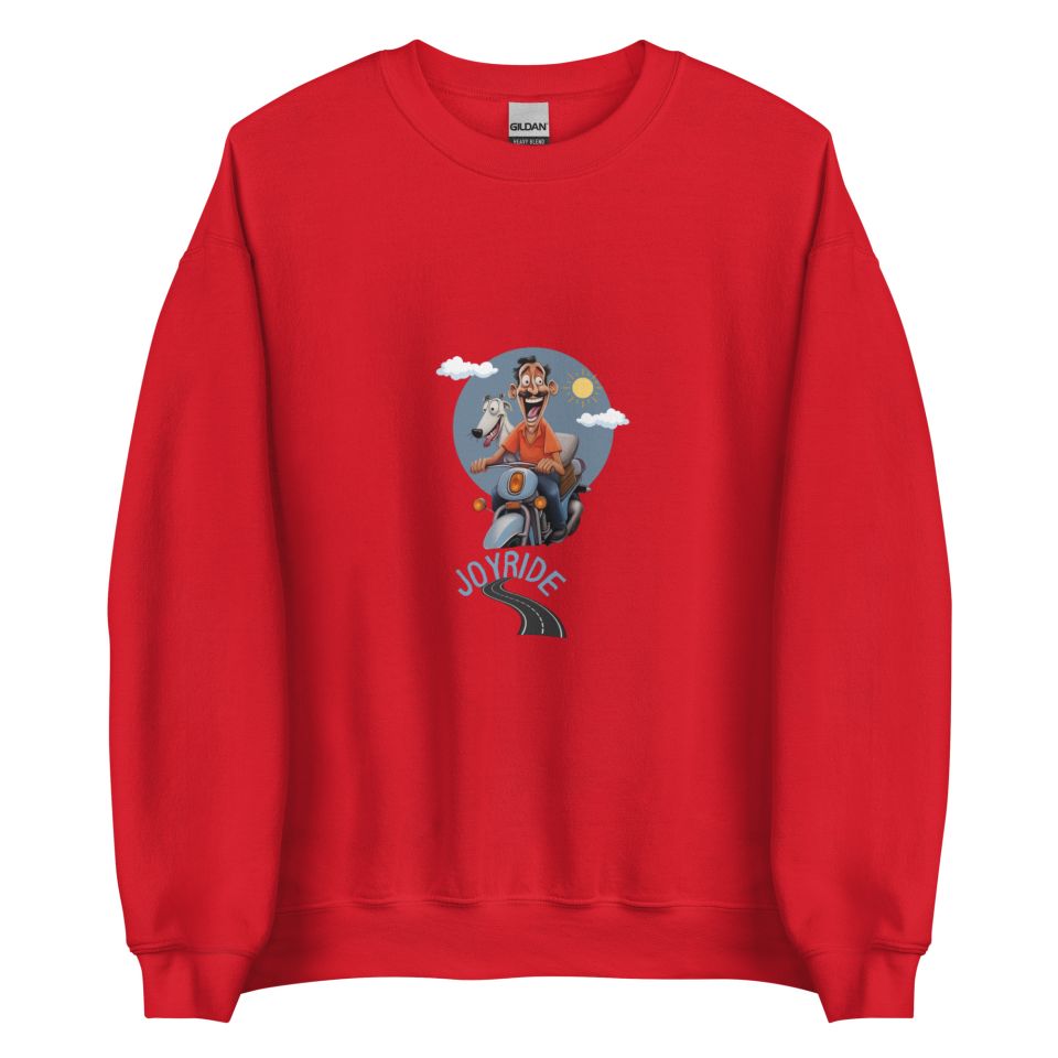 Unisex Crew Neck Sweatshirt Red Front 65476e049d9cb.jpg