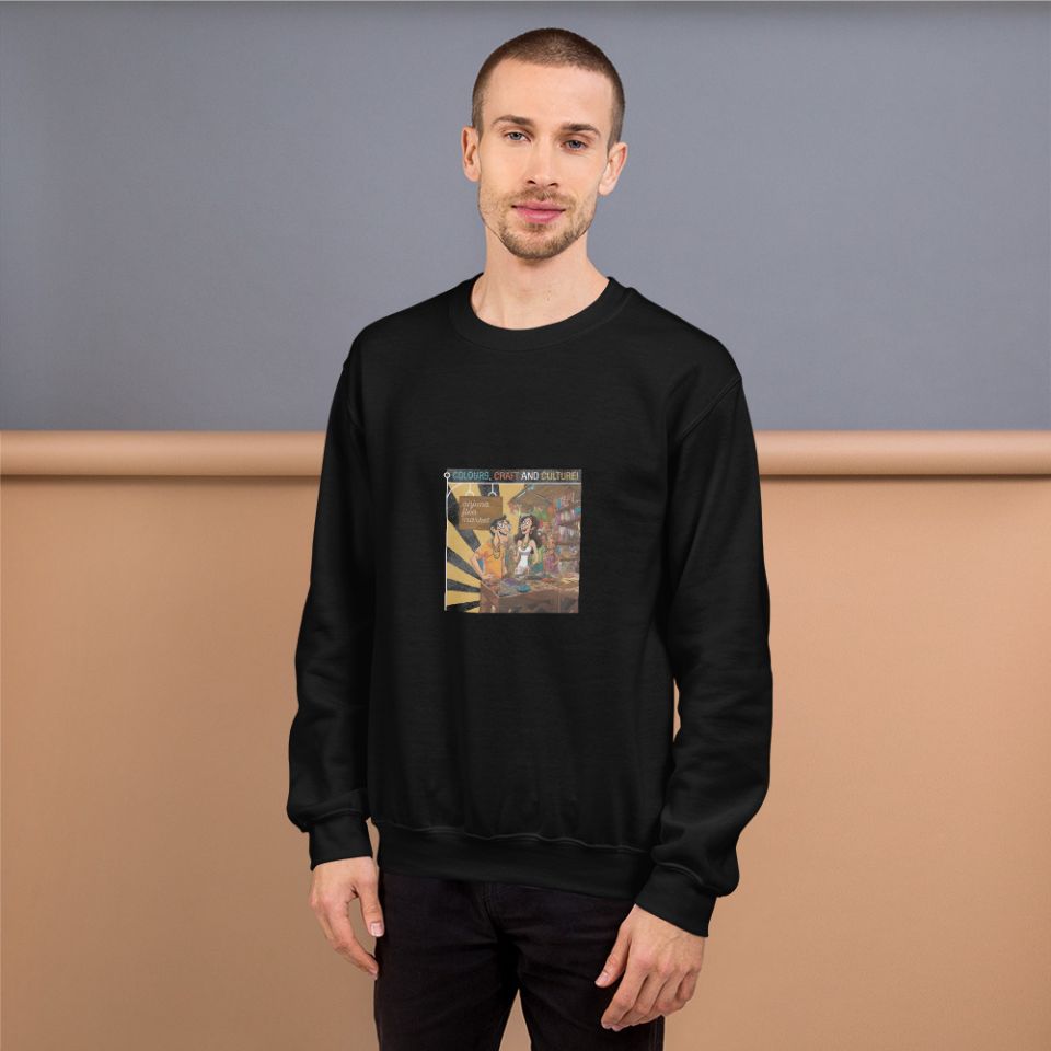 Unisex Crew Neck Sweatshirt Black Front 653d4b72cdebb.jpg
