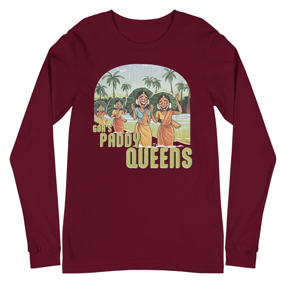 Unisex Long Sleeve Tee Maroon Front 6503efe259033.jpg