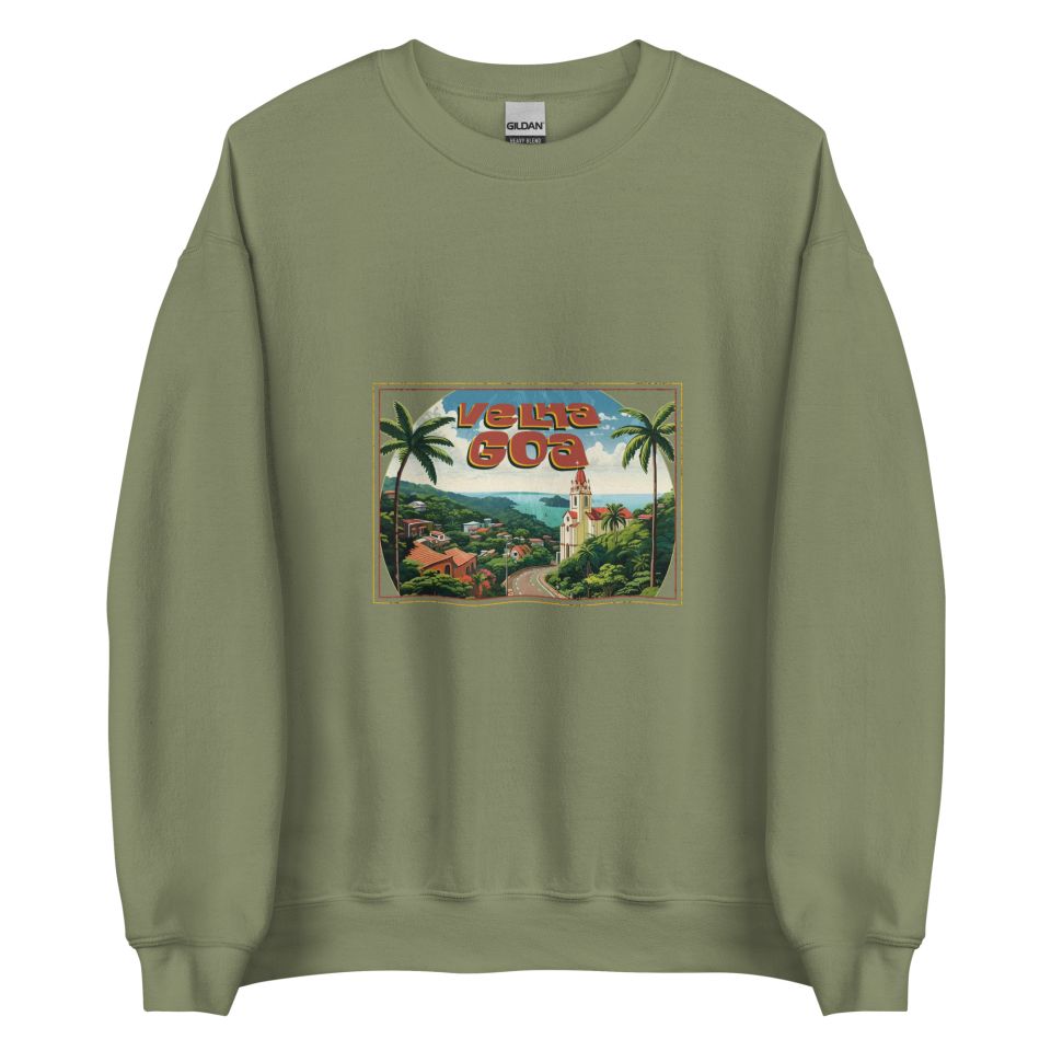 Unisex Crew Neck Sweatshirt Military Green Front 653d45bc0bafe.jpg