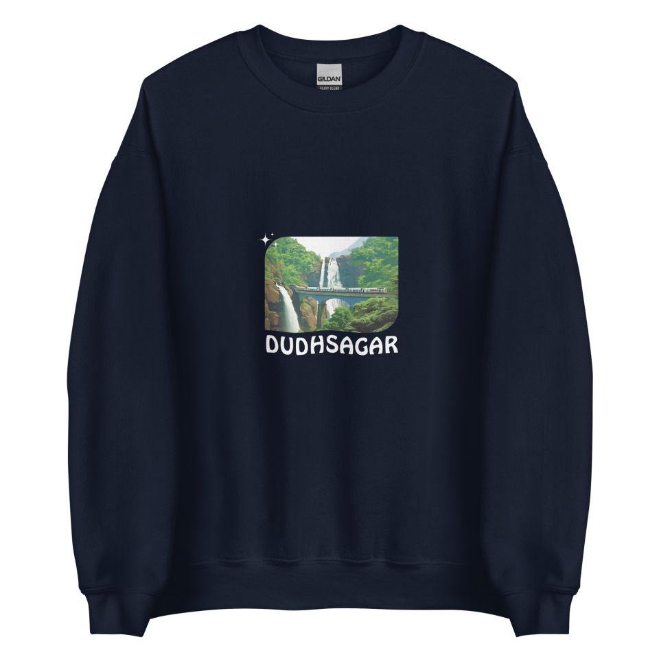 Unisex Crew Neck Sweatshirt Navy Front 654df0c45daa1.jpg