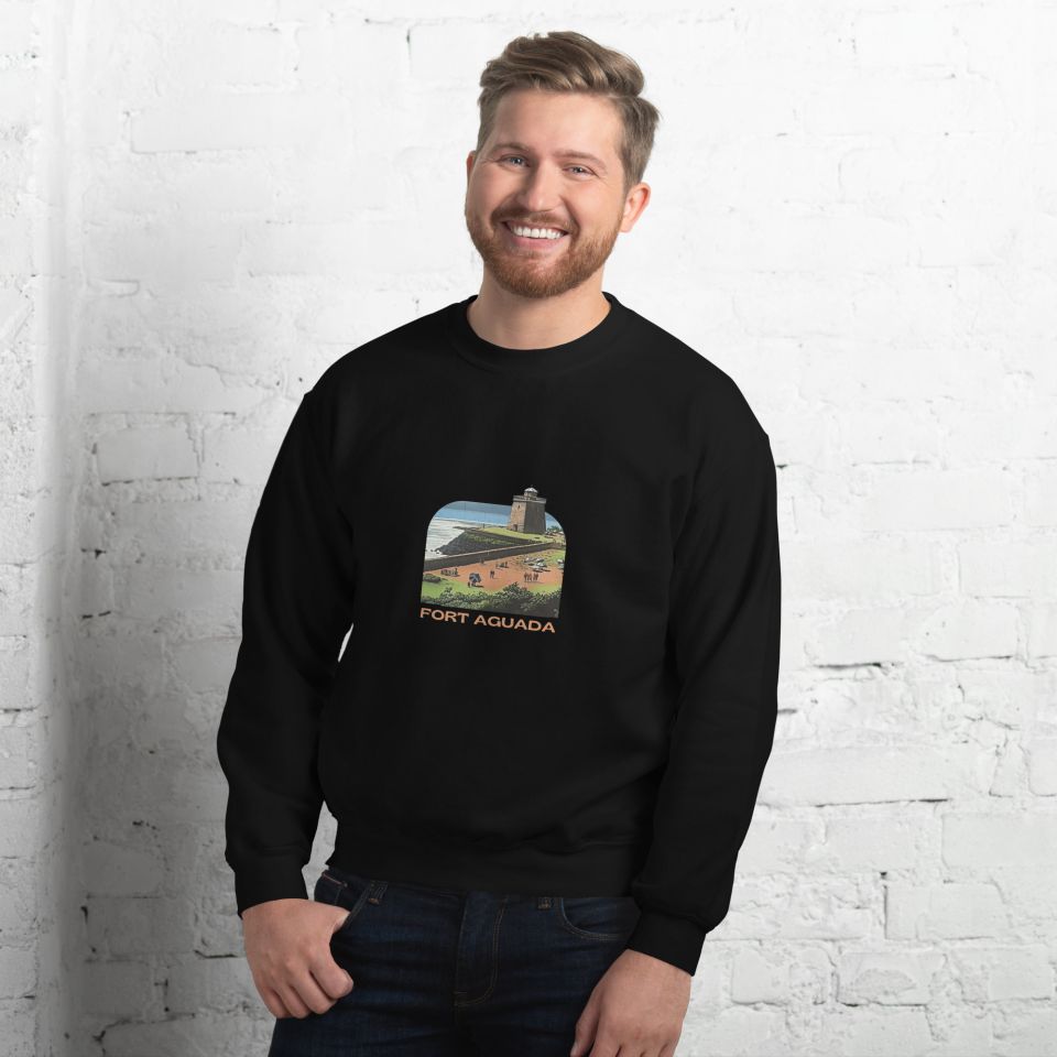 Unisex Crew Neck Sweatshirt Black Front 654deb49390ef.jpg