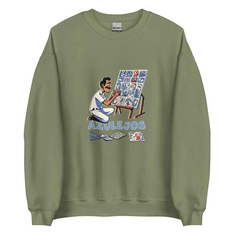 Unisex Crew Neck Sweatshirt Military Green Front 653cb47f5e96a.jpg