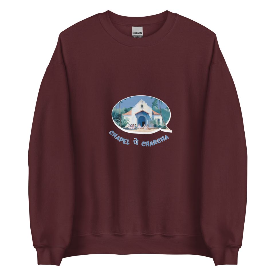 Unisex Crew Neck Sweatshirt Maroon Front 654e0257cb3ce.jpg