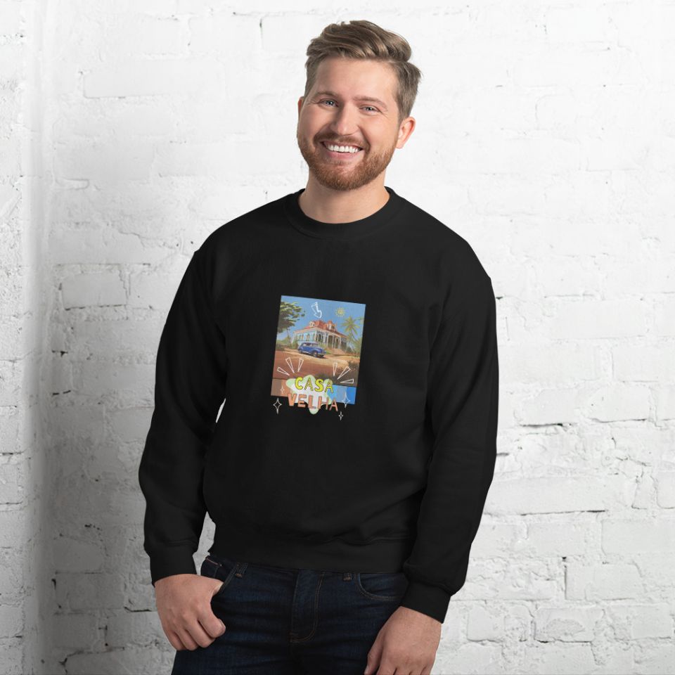 Unisex Crew Neck Sweatshirt Black Front 653e9011a42bb.jpg