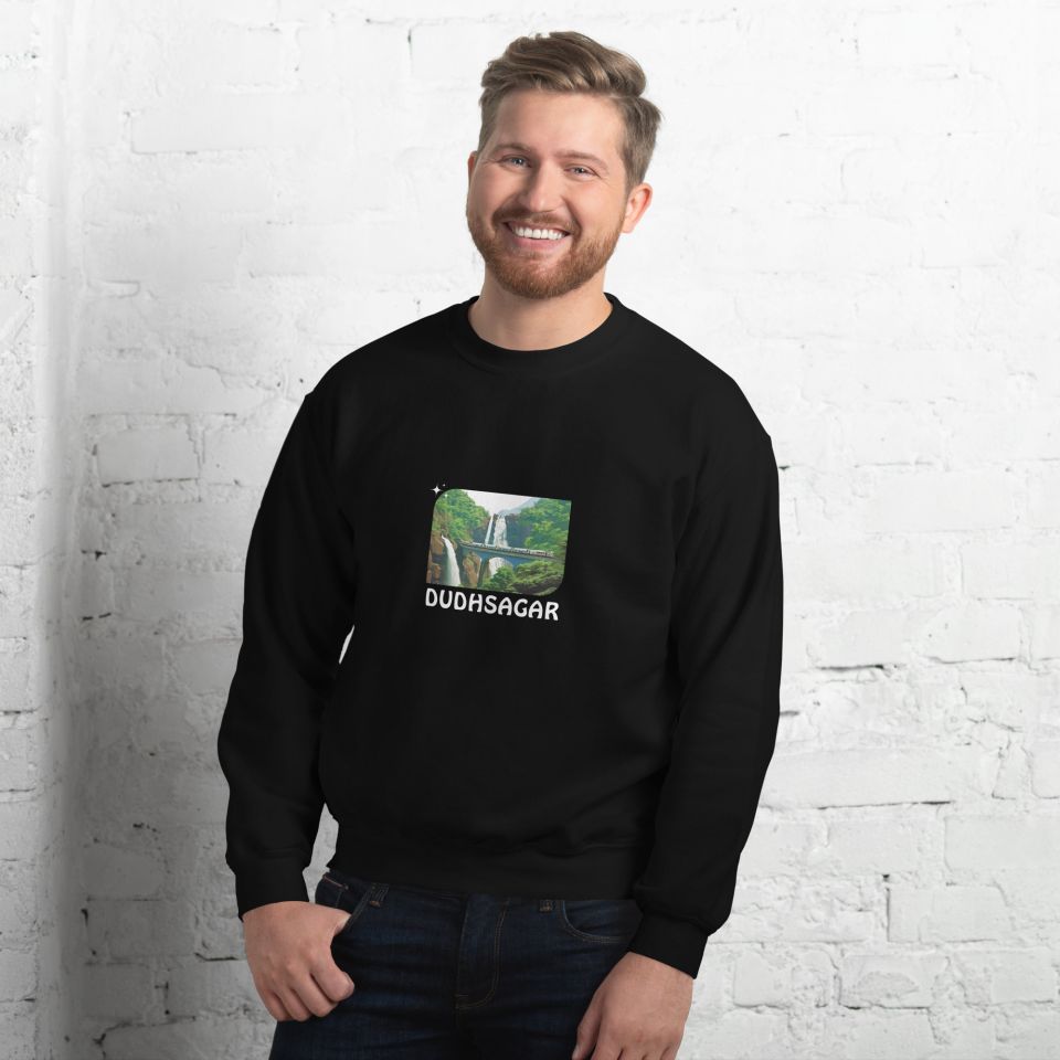 Unisex Crew Neck Sweatshirt Black Front 654df0c45d4fb.jpg