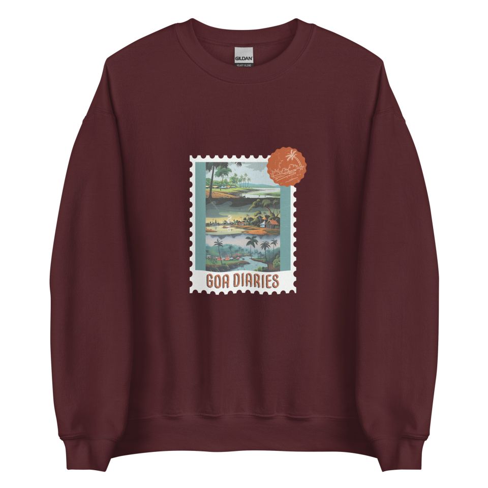 Unisex Crew Neck Sweatshirt Maroon Front 653d448a5fb53.jpg