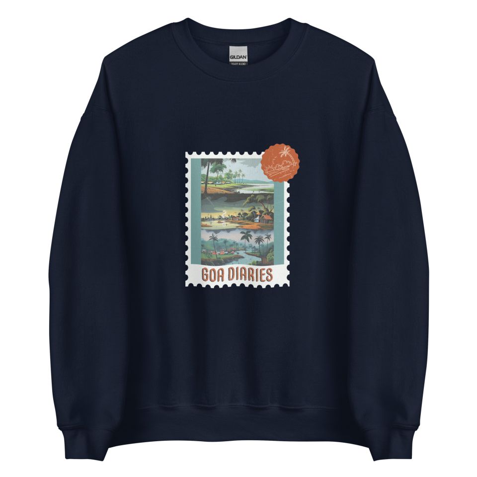 Unisex Crew Neck Sweatshirt Navy Front 653d448a5f5e1.jpg