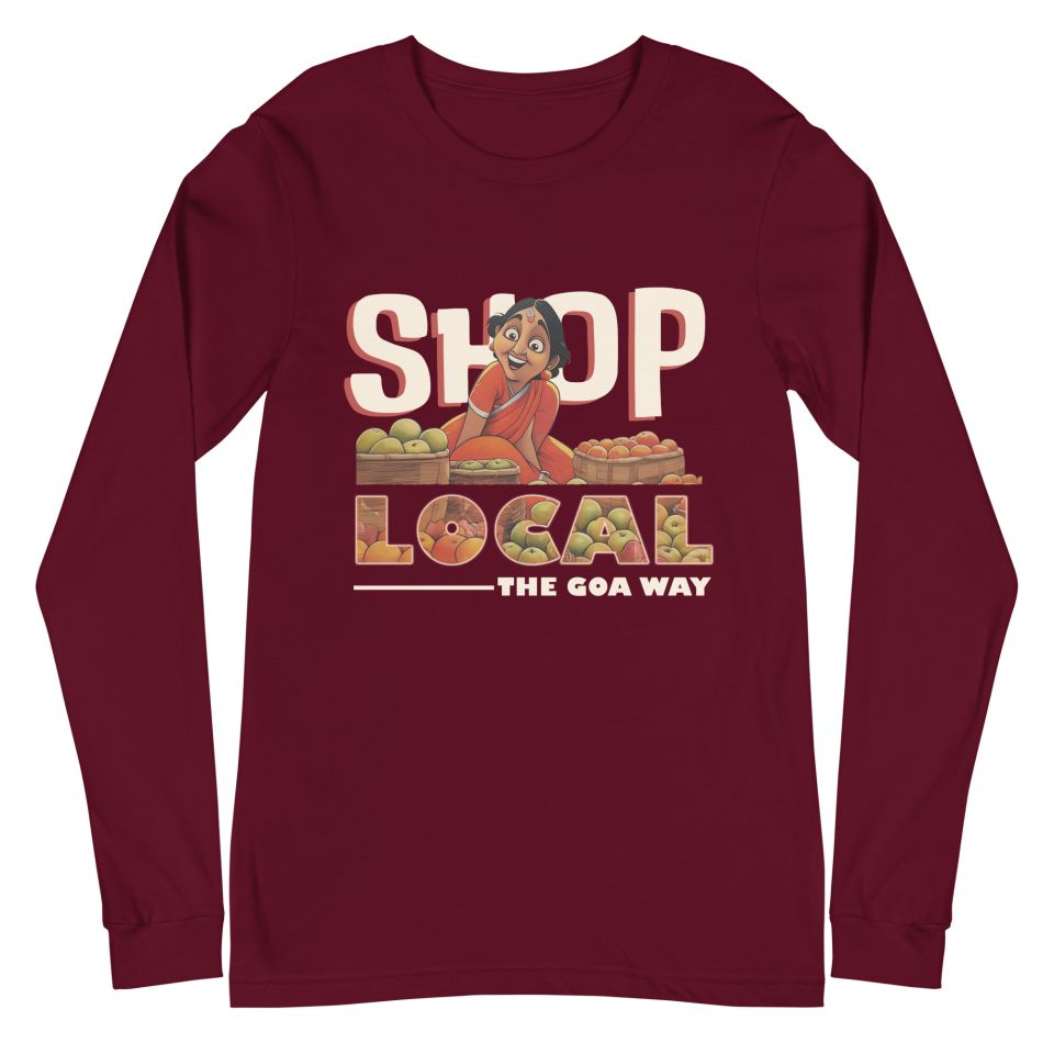Unisex Long Sleeve Tee Maroon Front 6503f13422a23.jpg