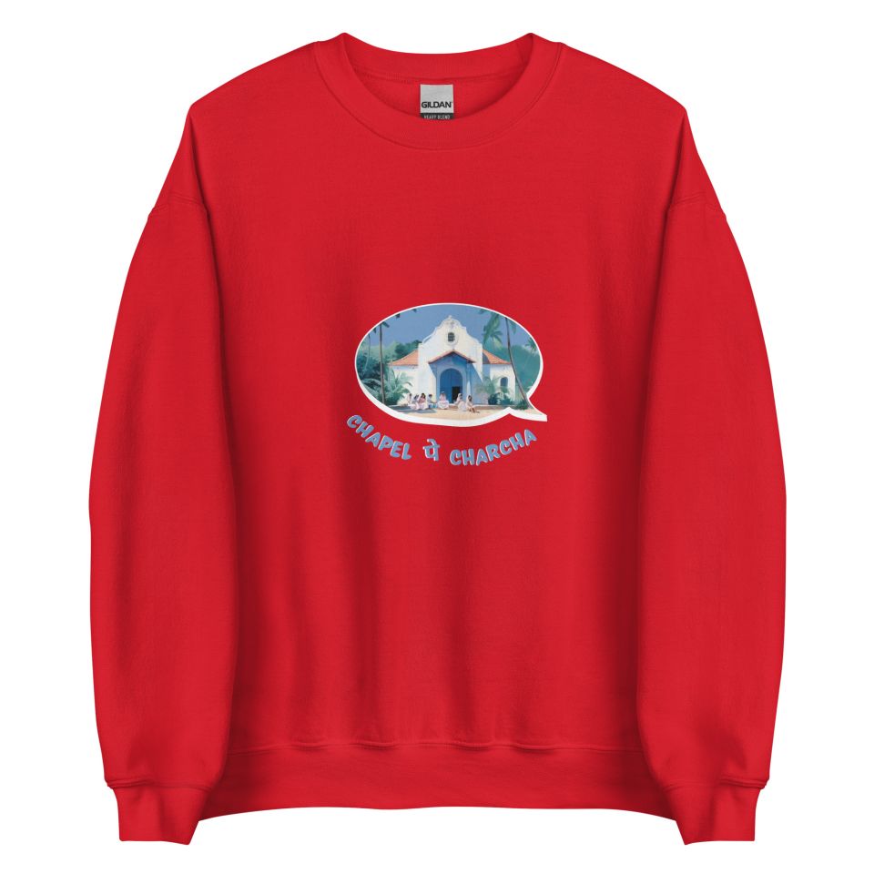 Unisex Crew Neck Sweatshirt Red Front 654e0257cbb36.jpg