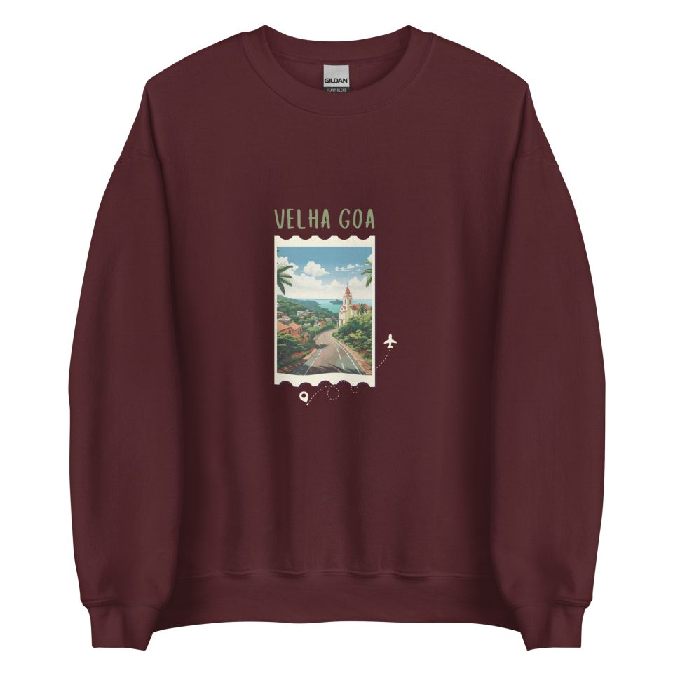Unisex Crew Neck Sweatshirt Maroon Front 654de3fe9c971.jpg