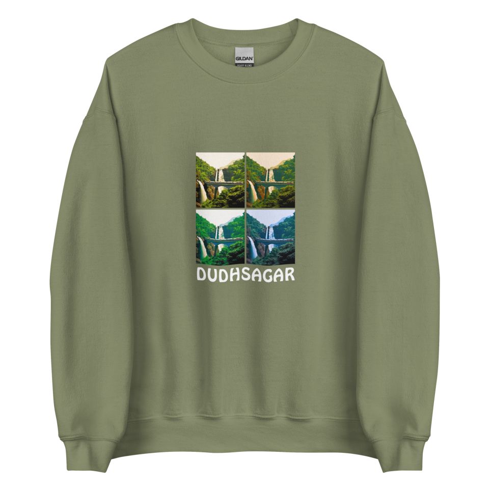 Unisex Crew Neck Sweatshirt Military Green Front 654defaad23e3.jpg