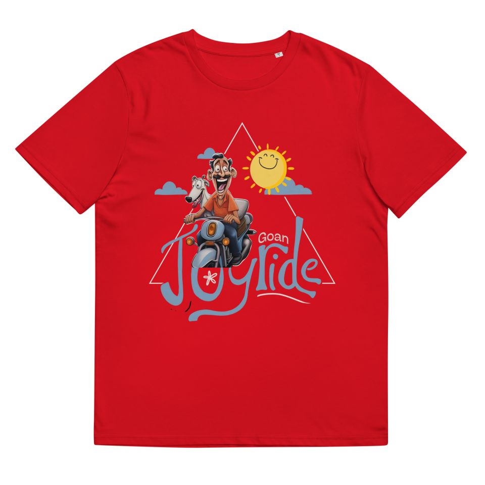 Unisex Organic Cotton T Shirt Red Front 65239b24925e4.jpg