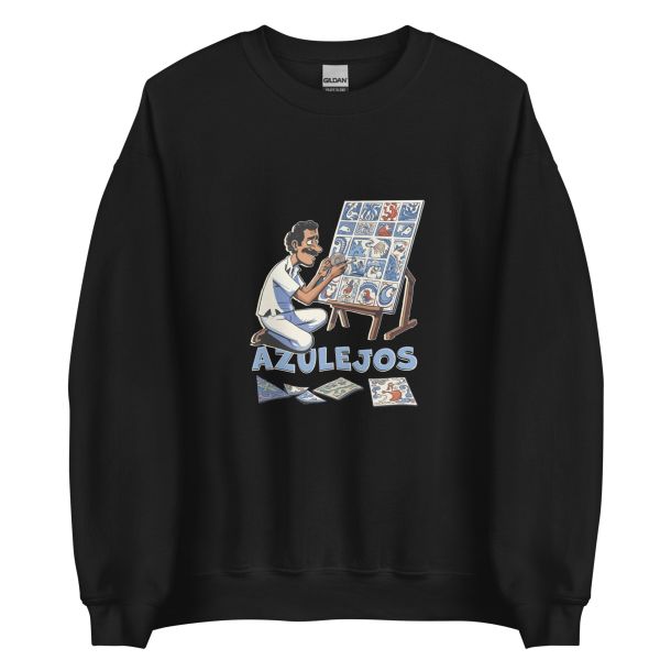 Unisex Crew Neck Sweatshirt Black Front 653cb47f589f5.jpg
