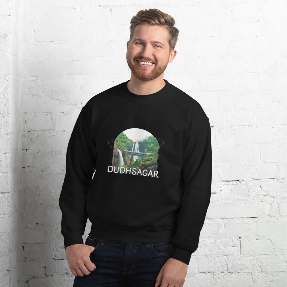 Unisex Crew Neck Sweatshirt Black Front 653cb698b6660.jpg