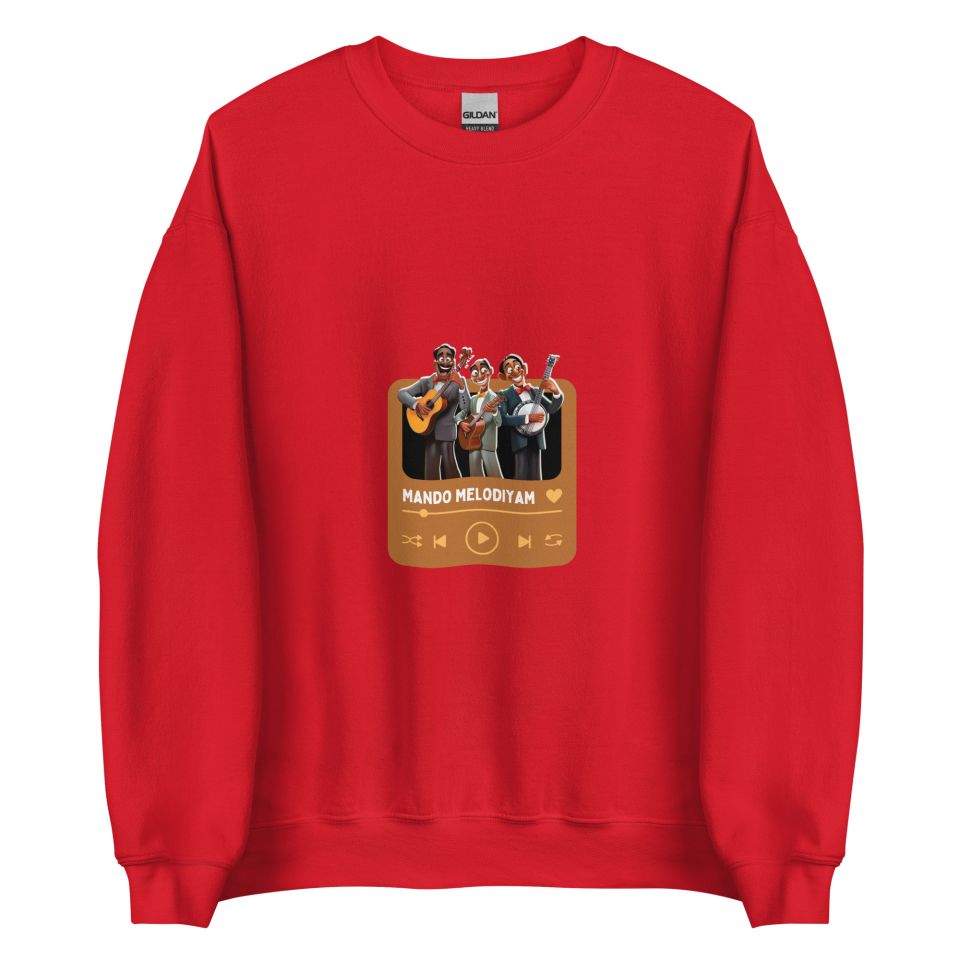 Unisex Crew Neck Sweatshirt Red Front 654de8ce8c9ef.jpg