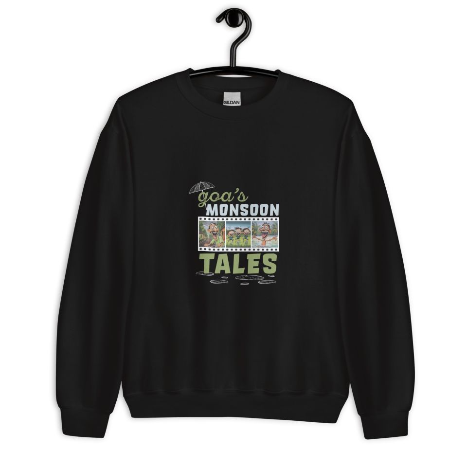 Unisex Crew Neck Sweatshirt Black Front 653d48e92bdec.jpg