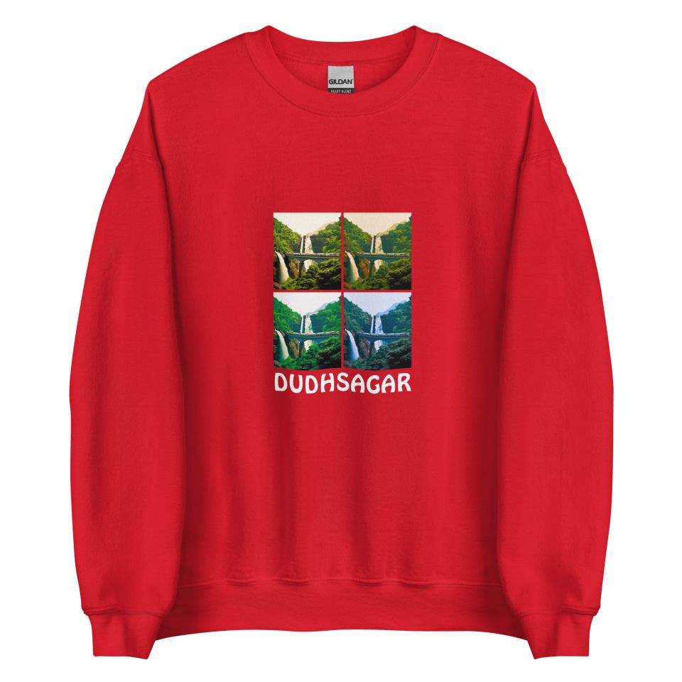 Unisex Crew Neck Sweatshirt Red Front 654defaacf296.jpg