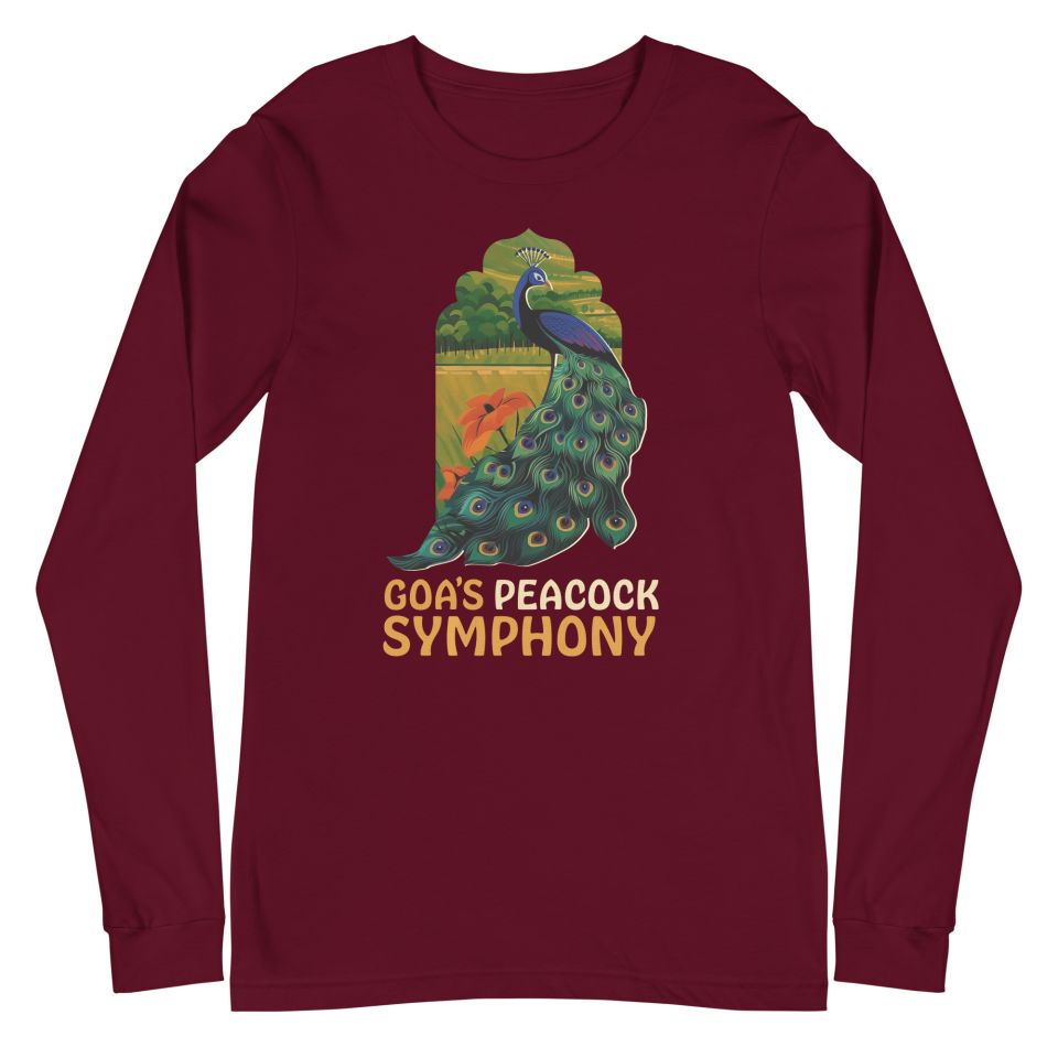 Unisex Long Sleeve Tee Maroon Front 6503ef58708a2.jpg