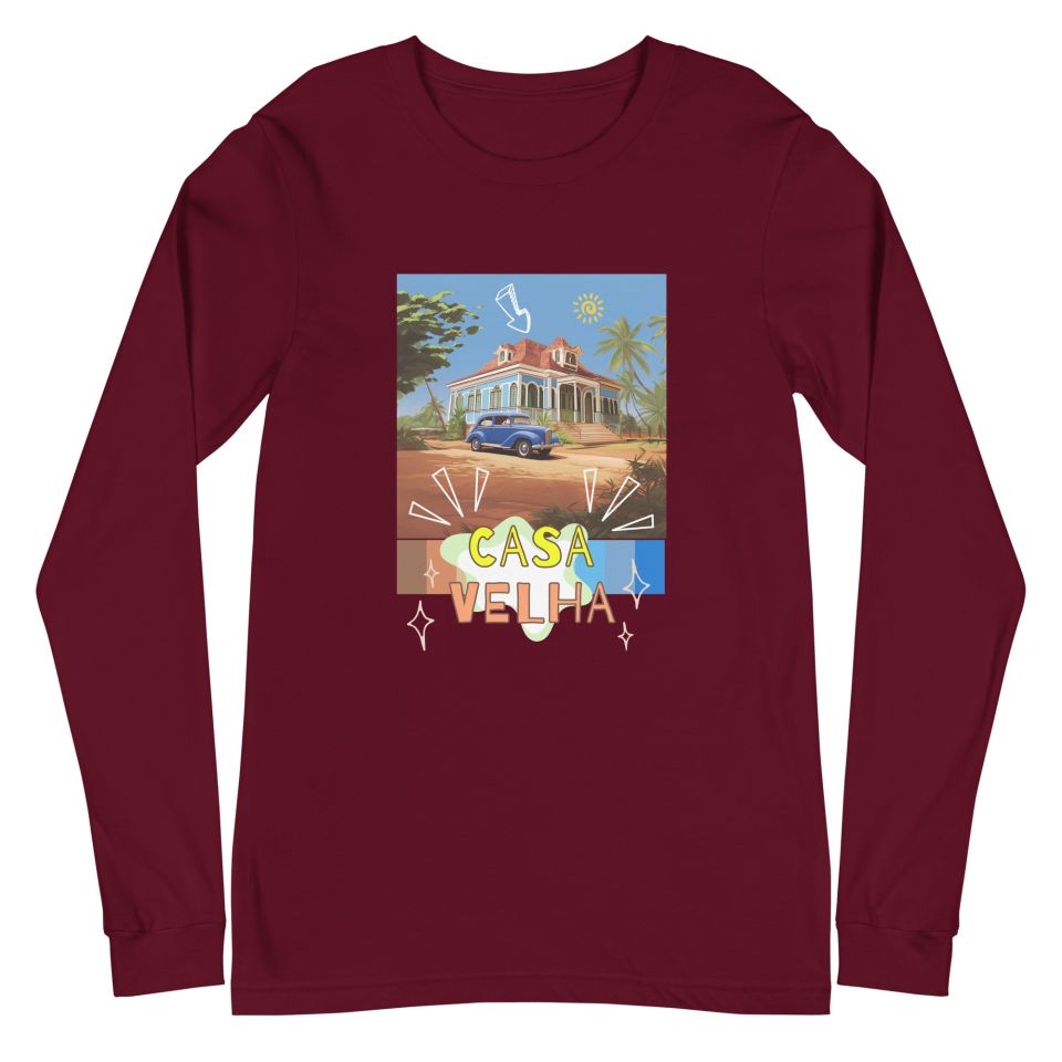 Unisex Long Sleeve Tee Maroon Front 65093519df162.jpg
