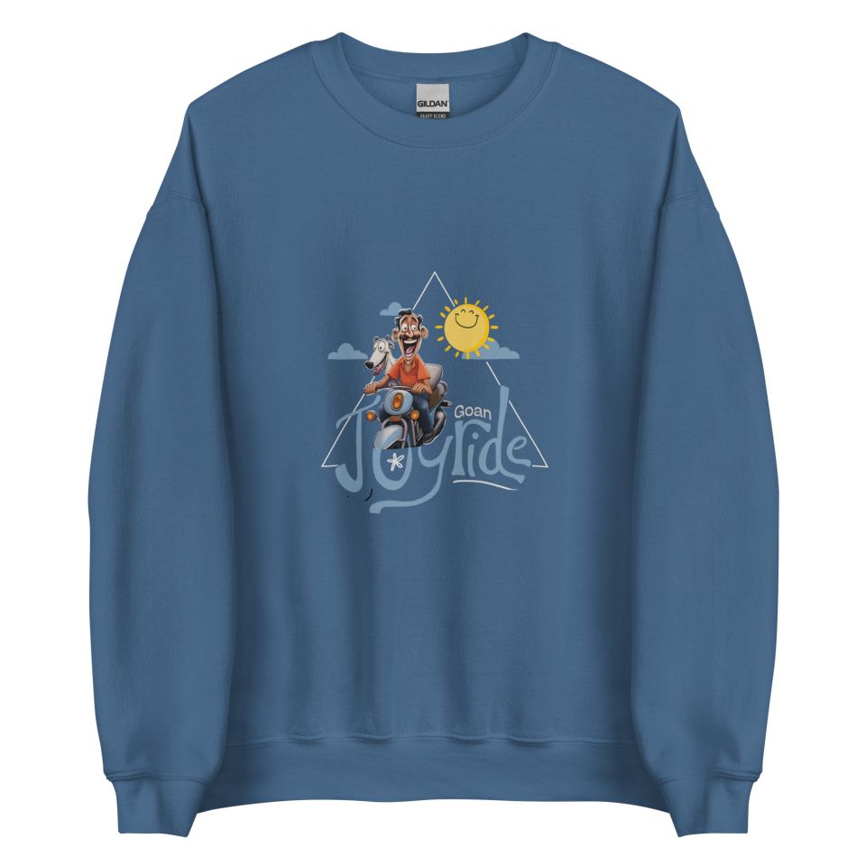 Unisex Crew Neck Sweatshirt Indigo Blue Front 653e8a71659f3.jpg