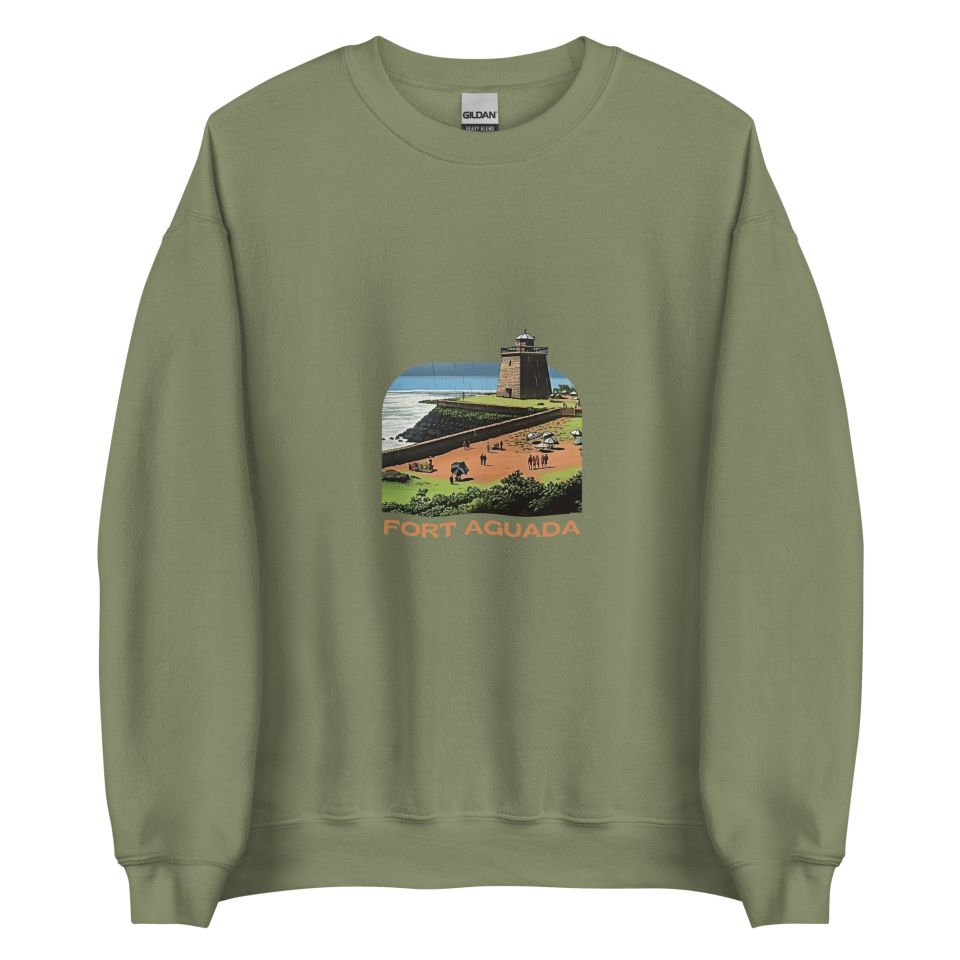 Unisex Crew Neck Sweatshirt Military Green Front 654deb493df0a.jpg