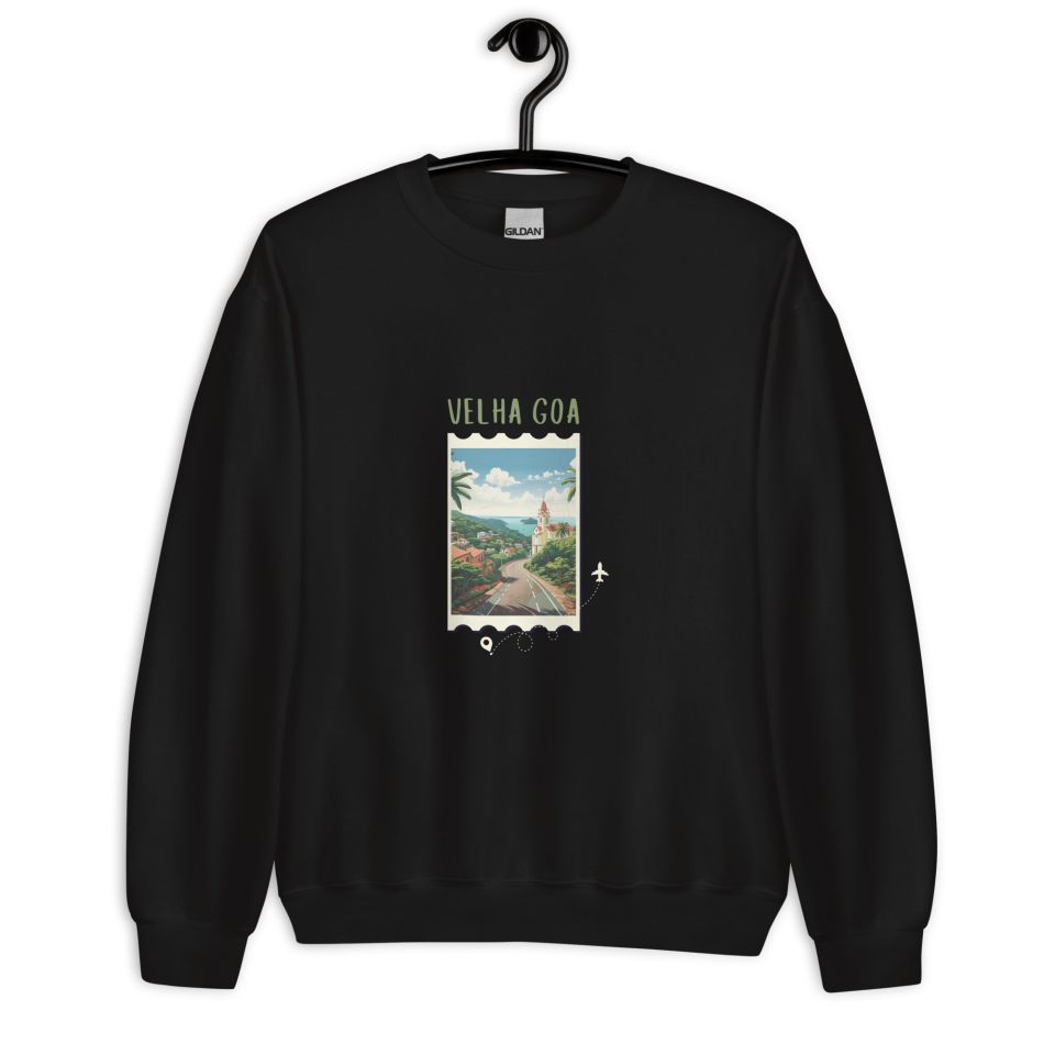 Unisex Crew Neck Sweatshirt Black Front 654de3fe9bda0.jpg
