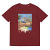 Unisex Organic Cotton T Shirt Burgundy Front 65239f99e5aec.jpg