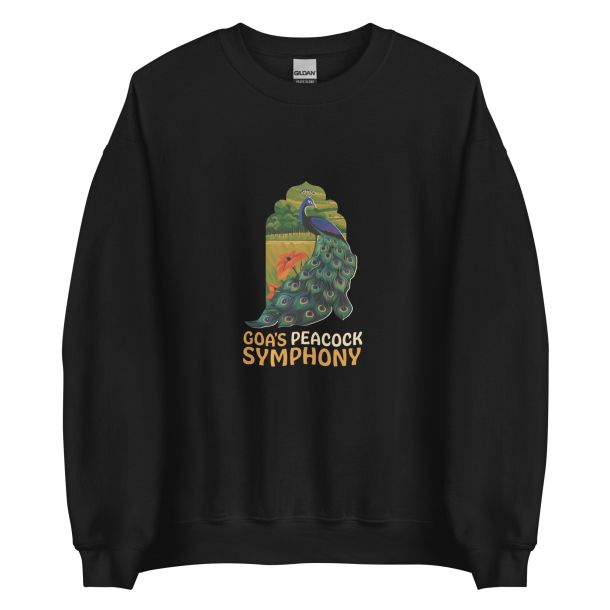 Unisex Crew Neck Sweatshirt Black Front 653cb5273350b.jpg