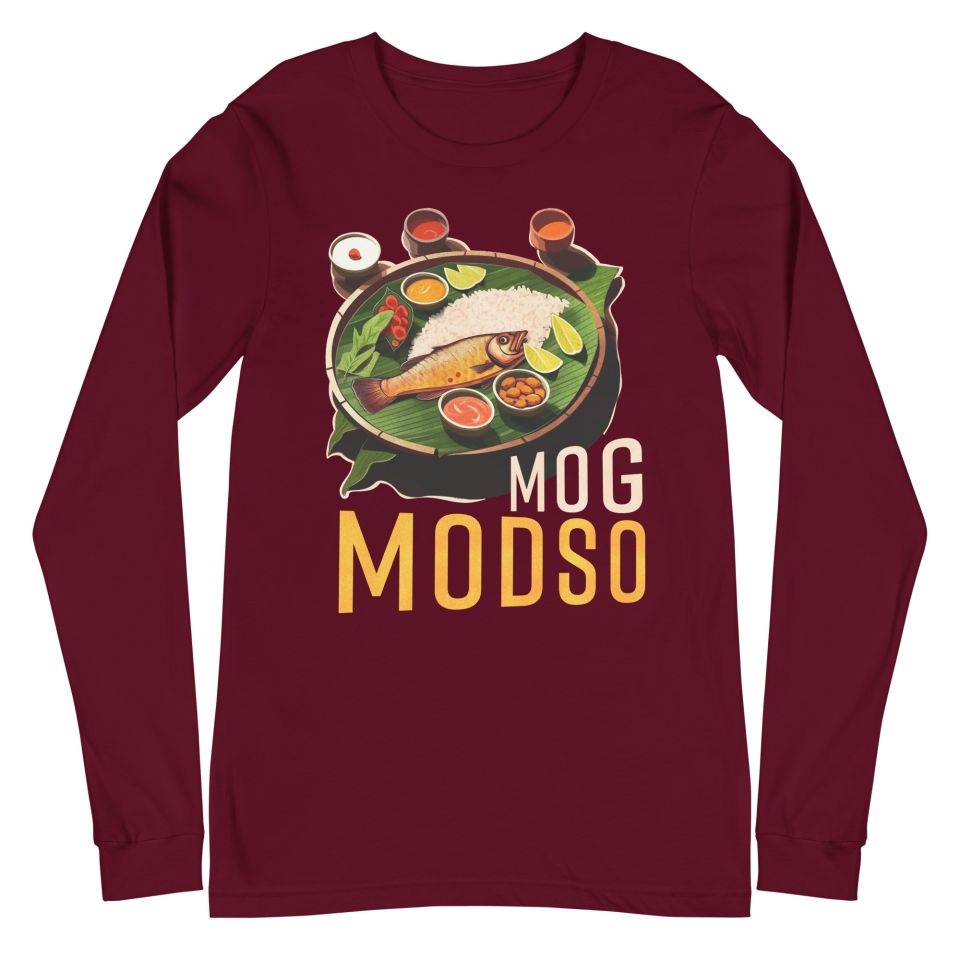 Unisex Long Sleeve Tee Maroon Front 6502d1d51353f.jpg