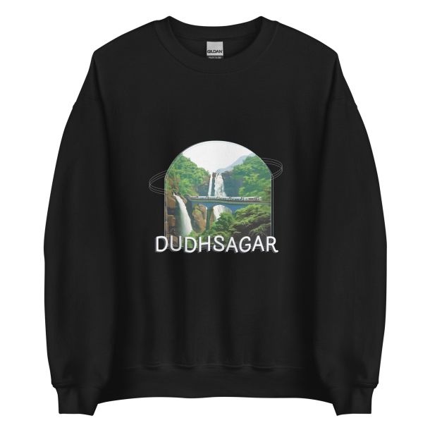 Unisex Crew Neck Sweatshirt Black Front 653cb698b478d.jpg