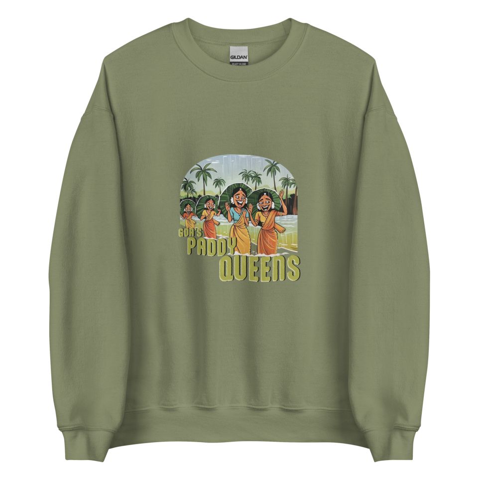 Unisex Crew Neck Sweatshirt Military Green Front 653cb5a1c4dc5.jpg