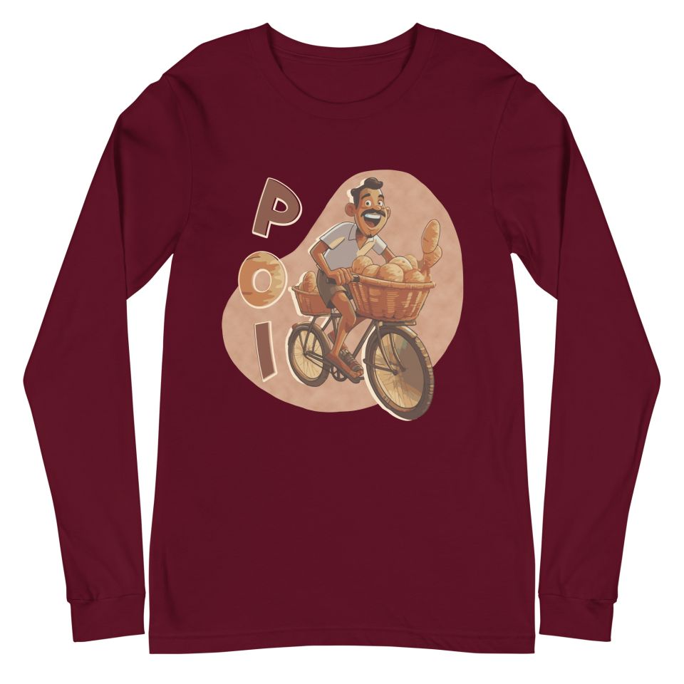 Unisex Long Sleeve Tee Maroon Front 650930a869068.jpg