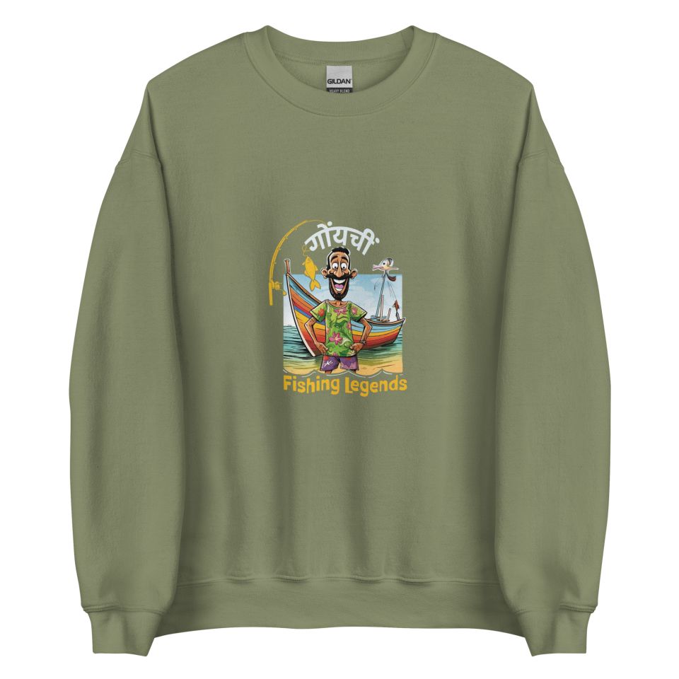 Unisex Crew Neck Sweatshirt Military Green Front 653e89430154b.jpg