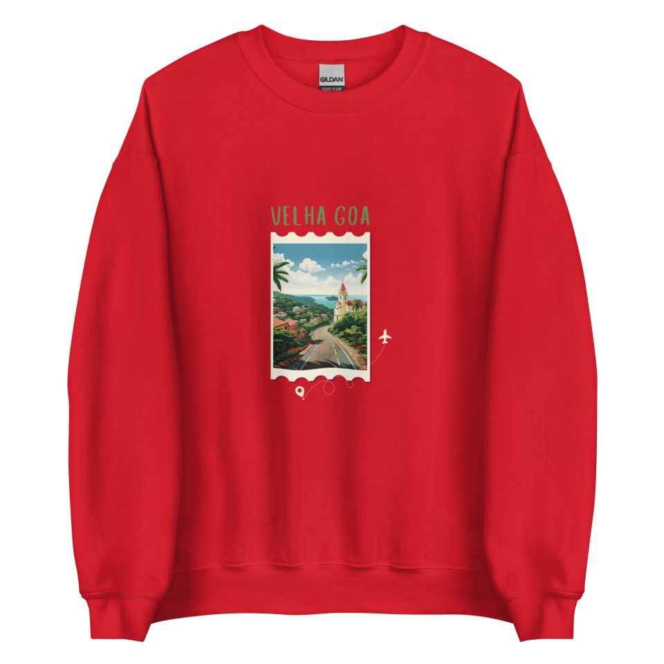 Unisex Crew Neck Sweatshirt Red Front 654de3fe9d136.jpg