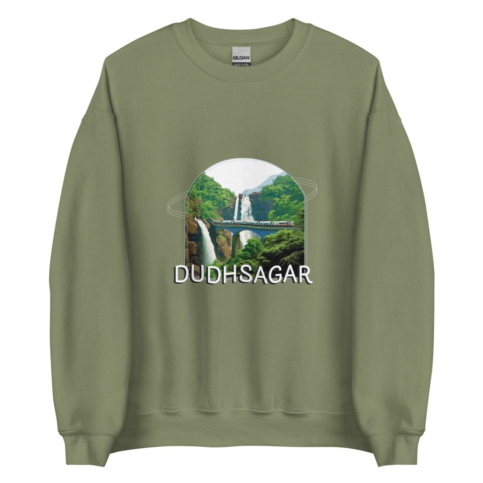 Unisex Crew Neck Sweatshirt Military Green Front 653cb698b95ce.jpg