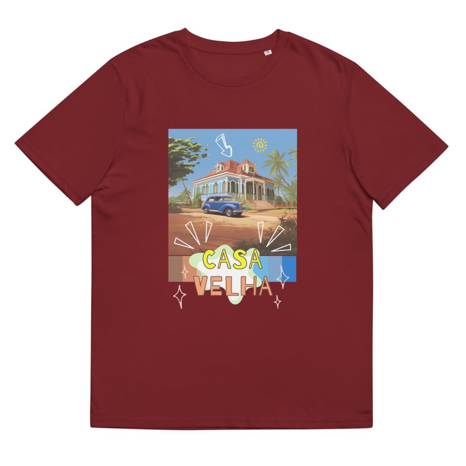 Unisex Organic Cotton T Shirt Burgundy Front 65239f99e5aec.jpg