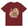 Unisex Organic Cotton T Shirt Burgundy Front 65239bcf39492.jpg