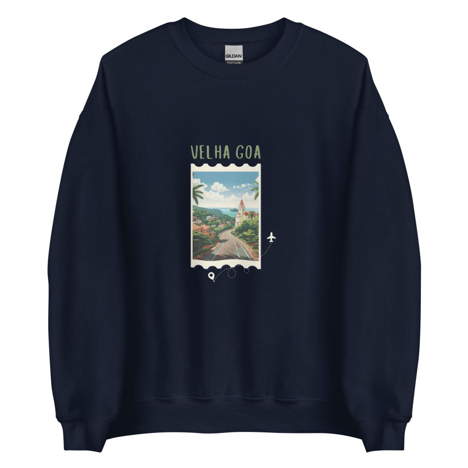 Unisex Crew Neck Sweatshirt Navy Front 654de3fe9c11c.jpg