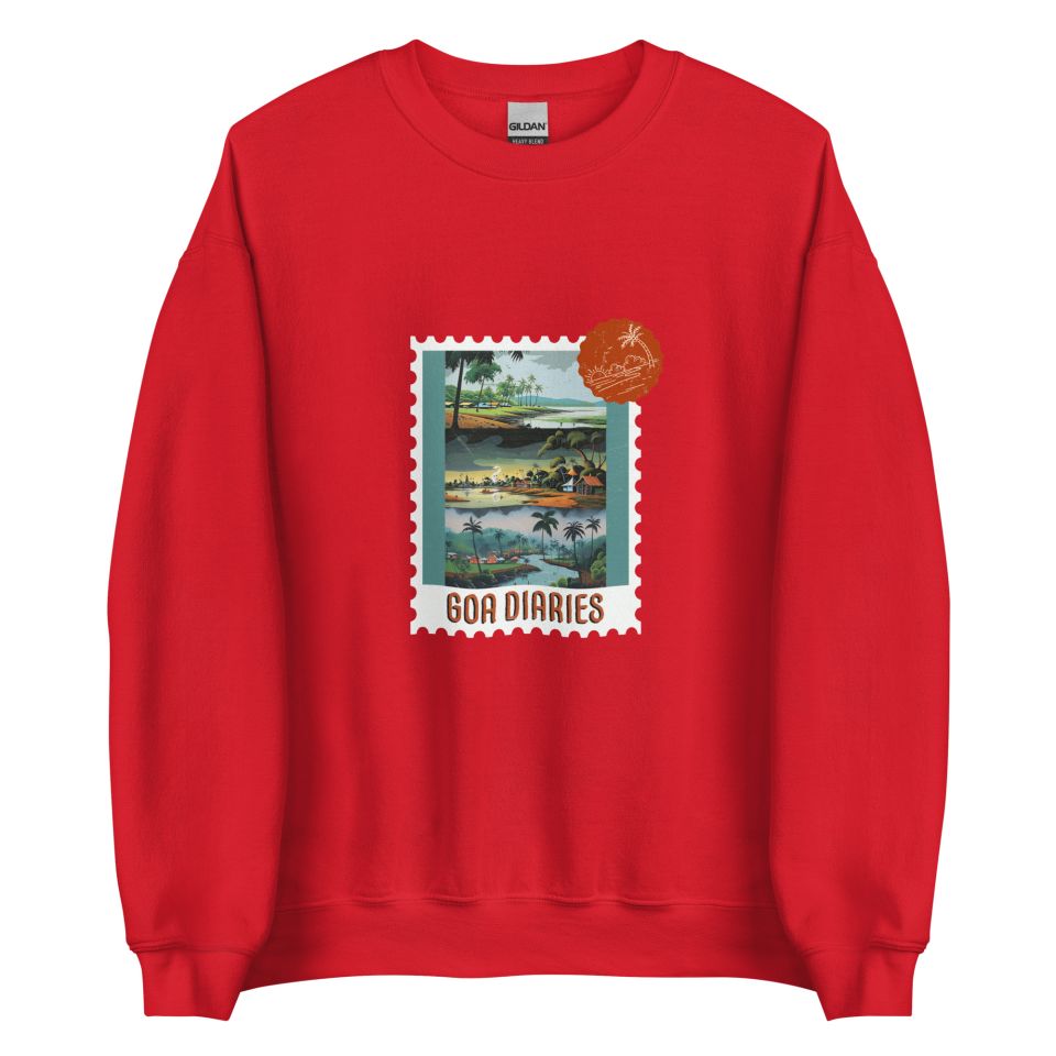 Unisex Crew Neck Sweatshirt Red Front 653d448a602e5.jpg